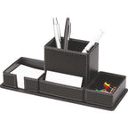 Faux Leather Desk Pen Holder