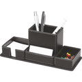 Faux Leather Desk Pen Holder