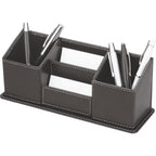 Faux Leather Desk Pen Holder