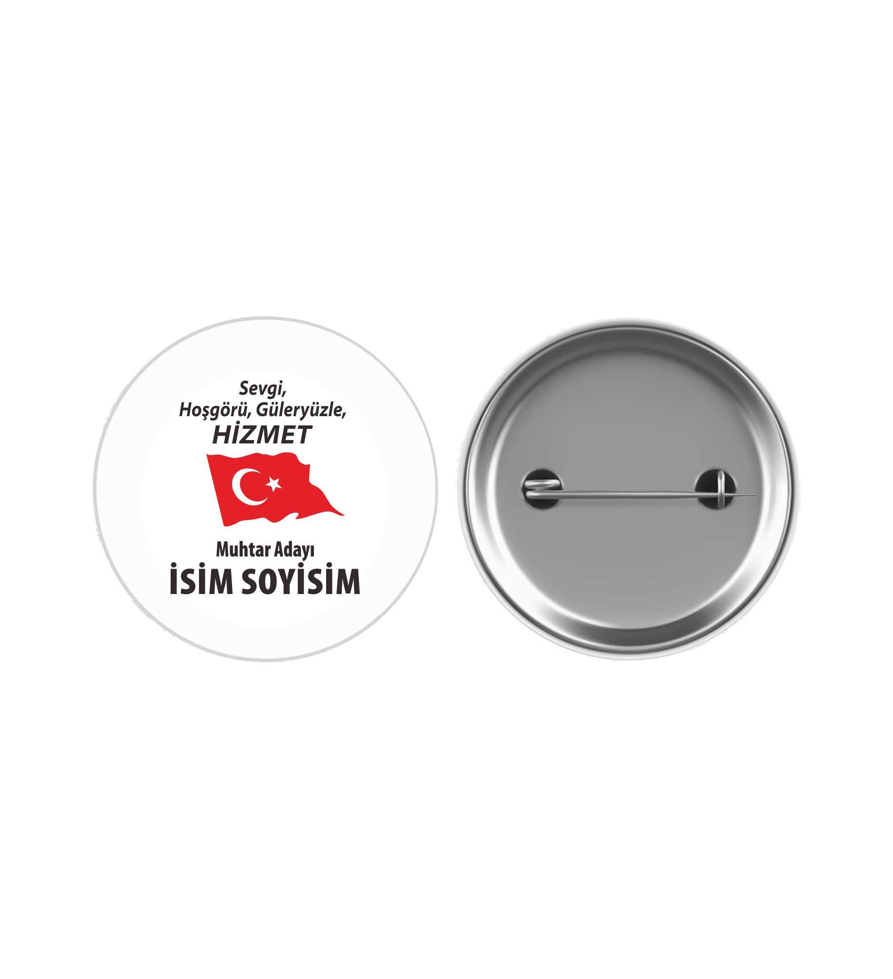 Muhtar Adayı Buton Rozet