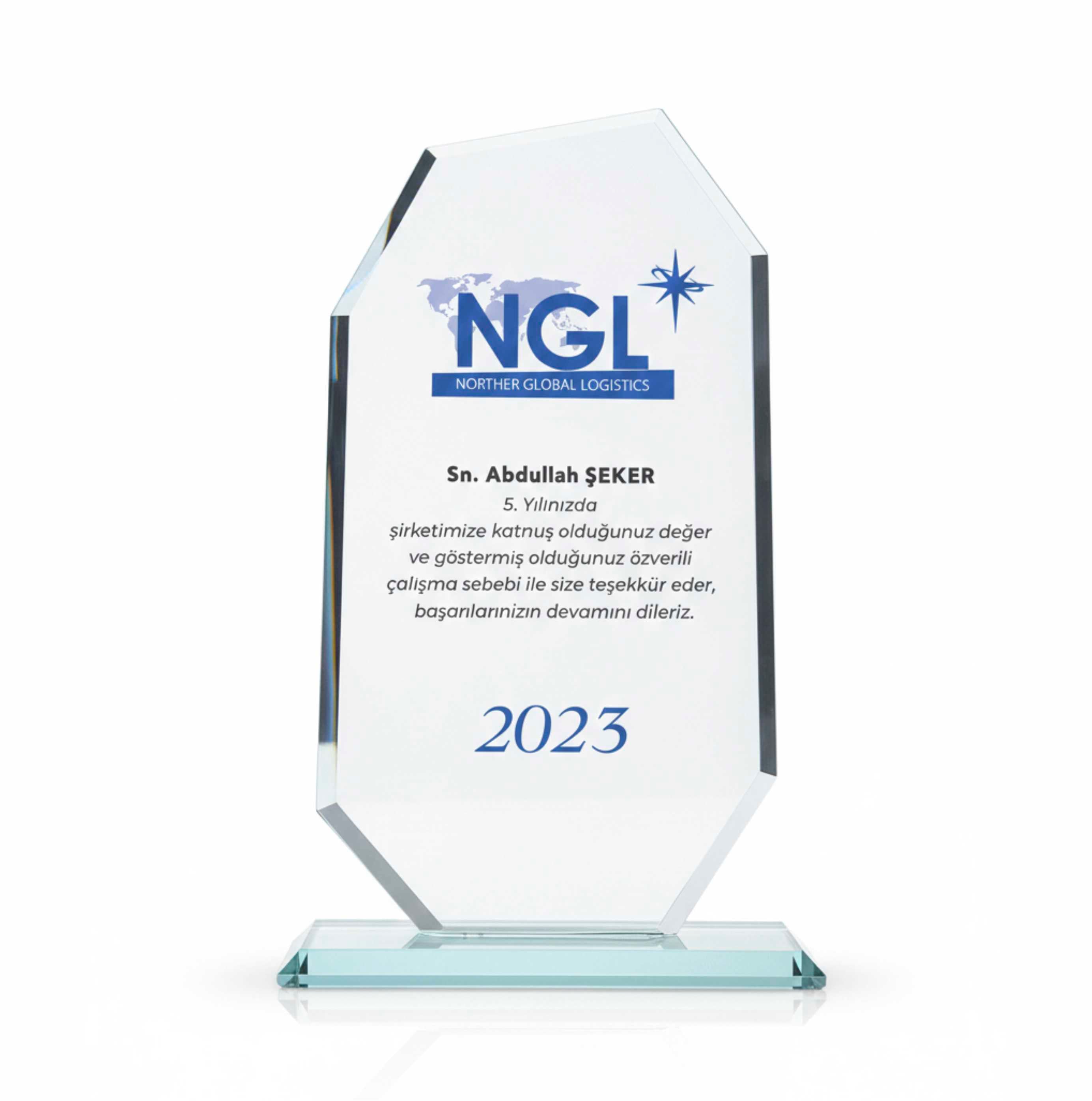 Kristal Plaket Lale Şeffaf