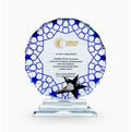 Mavi Camlı Kristal Plaket
